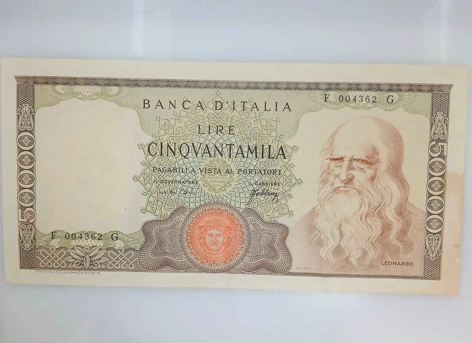 Lire 50000 Leonardo 3/07/1967