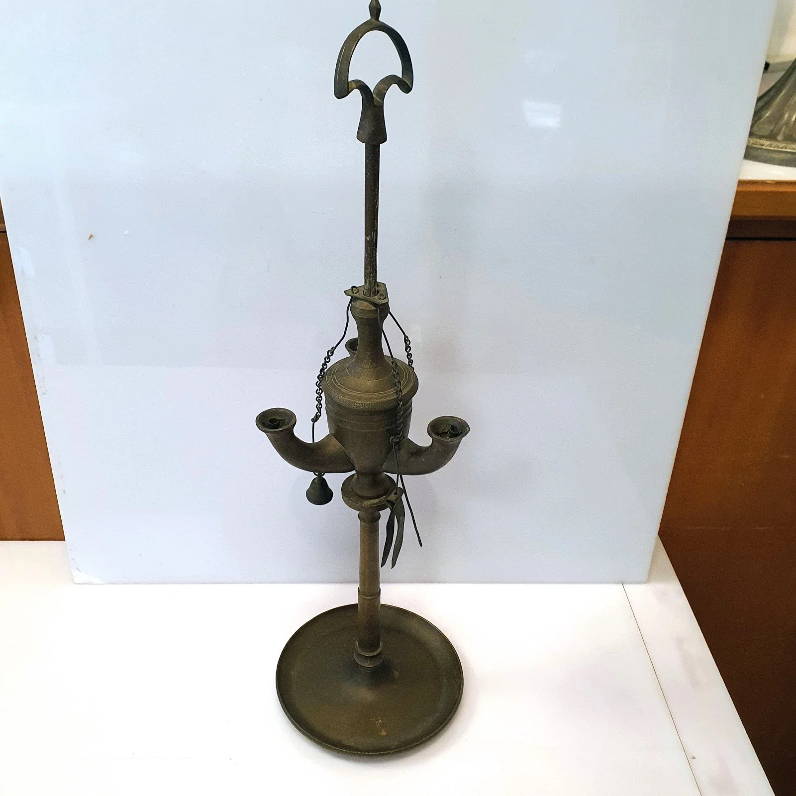 Antica Lampada Ad Olio Lucerna Fiorentina