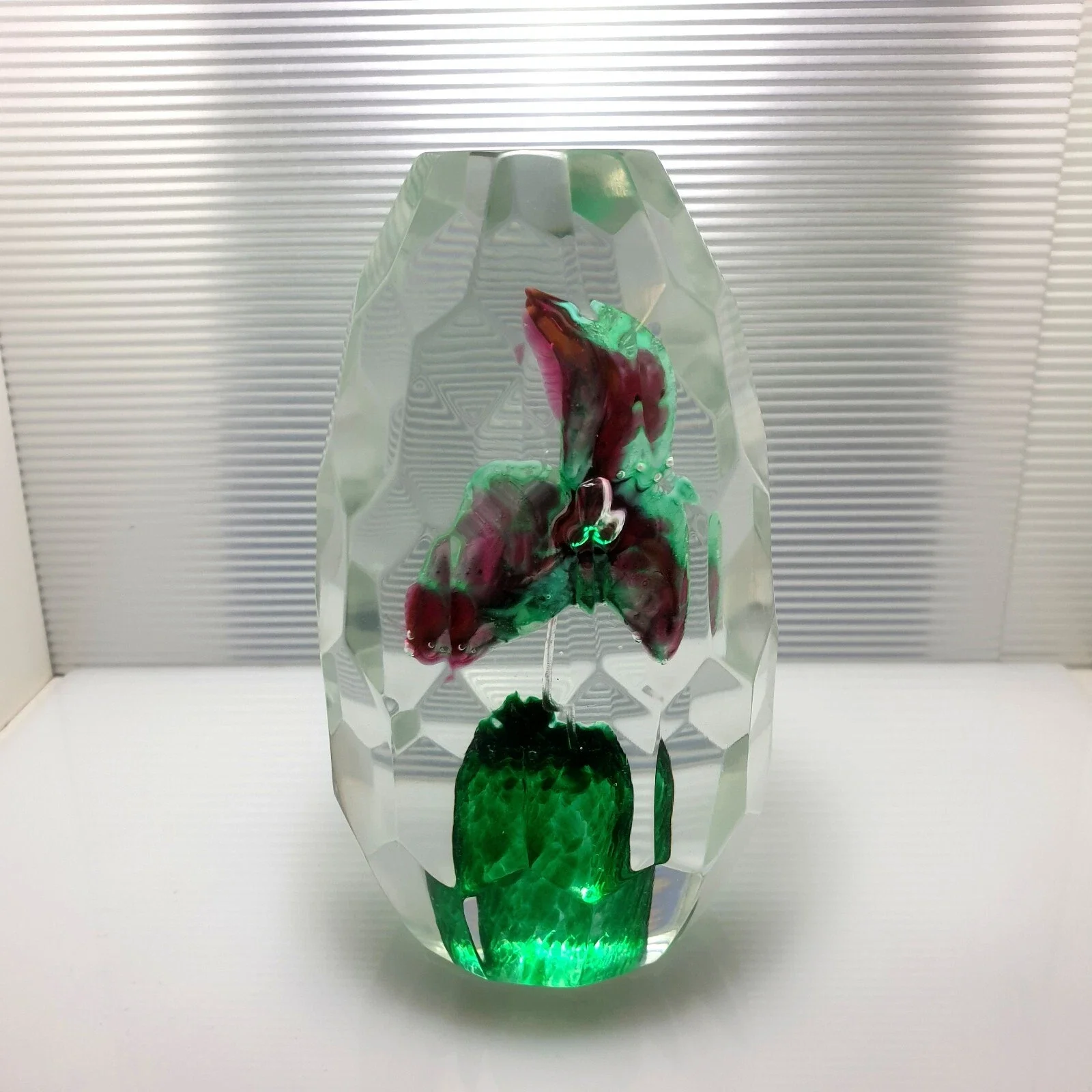 Fermacarte Vetro Murano orchidea