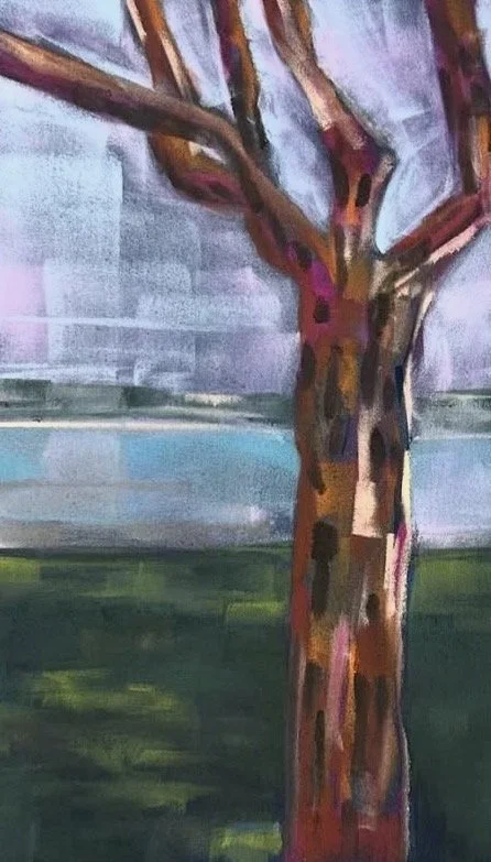 By the River Bank,
Soft pastel on paper, 2024
36 × 30 cm
Pastel Winner — Friends of Lawrence Wilson Art Gallery Plein Air Competition, 2024,
Private Collection