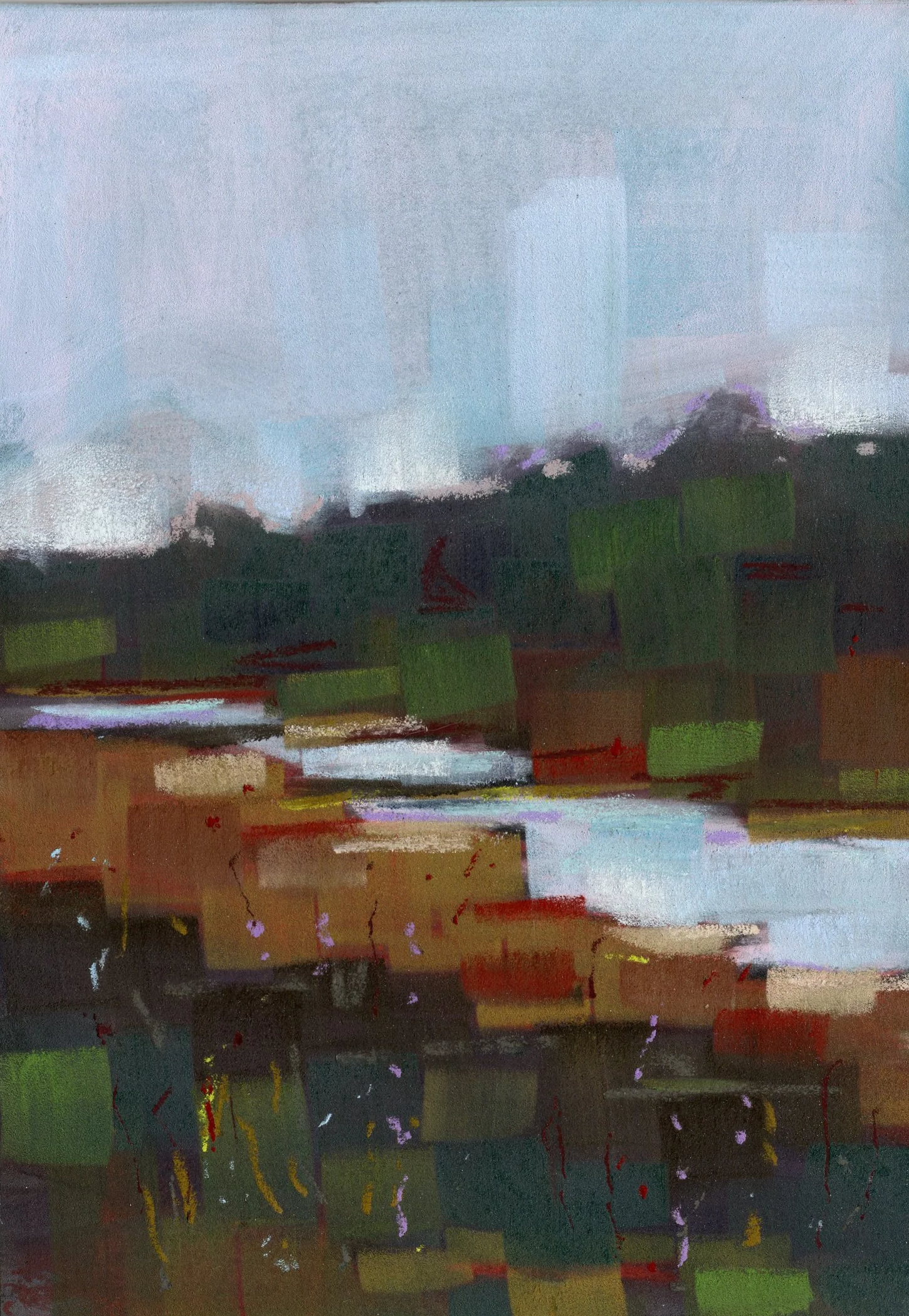 Three Lochans,
Soft pastel on board, 2026
36 × 41 cm,
Available