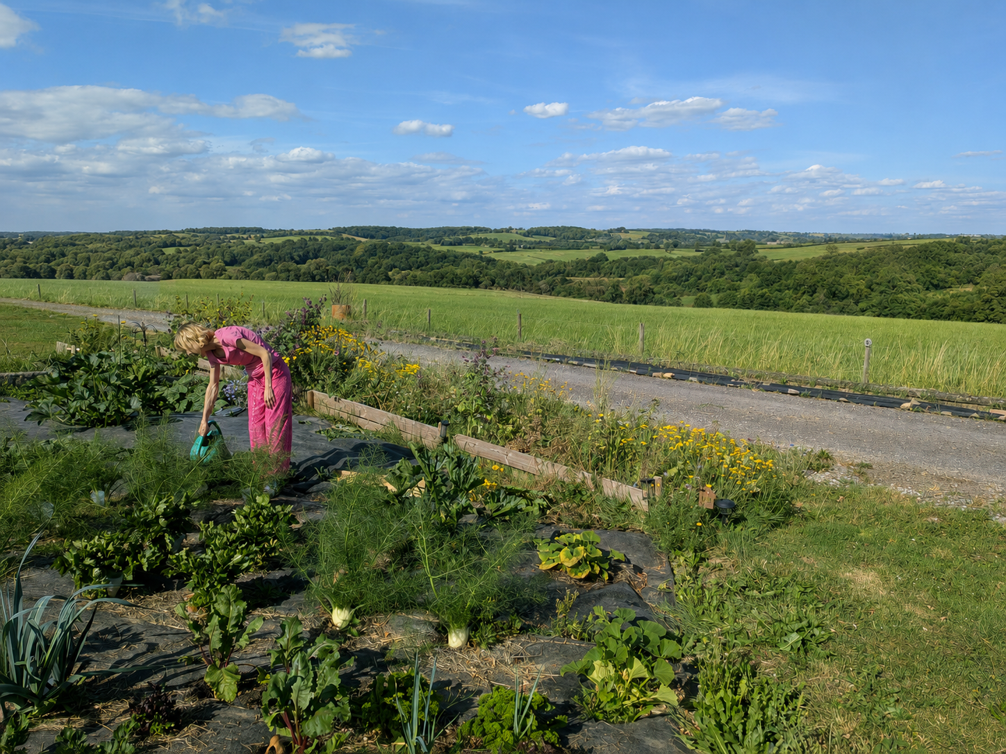 Sheba Chasseur à la maison dans le potager