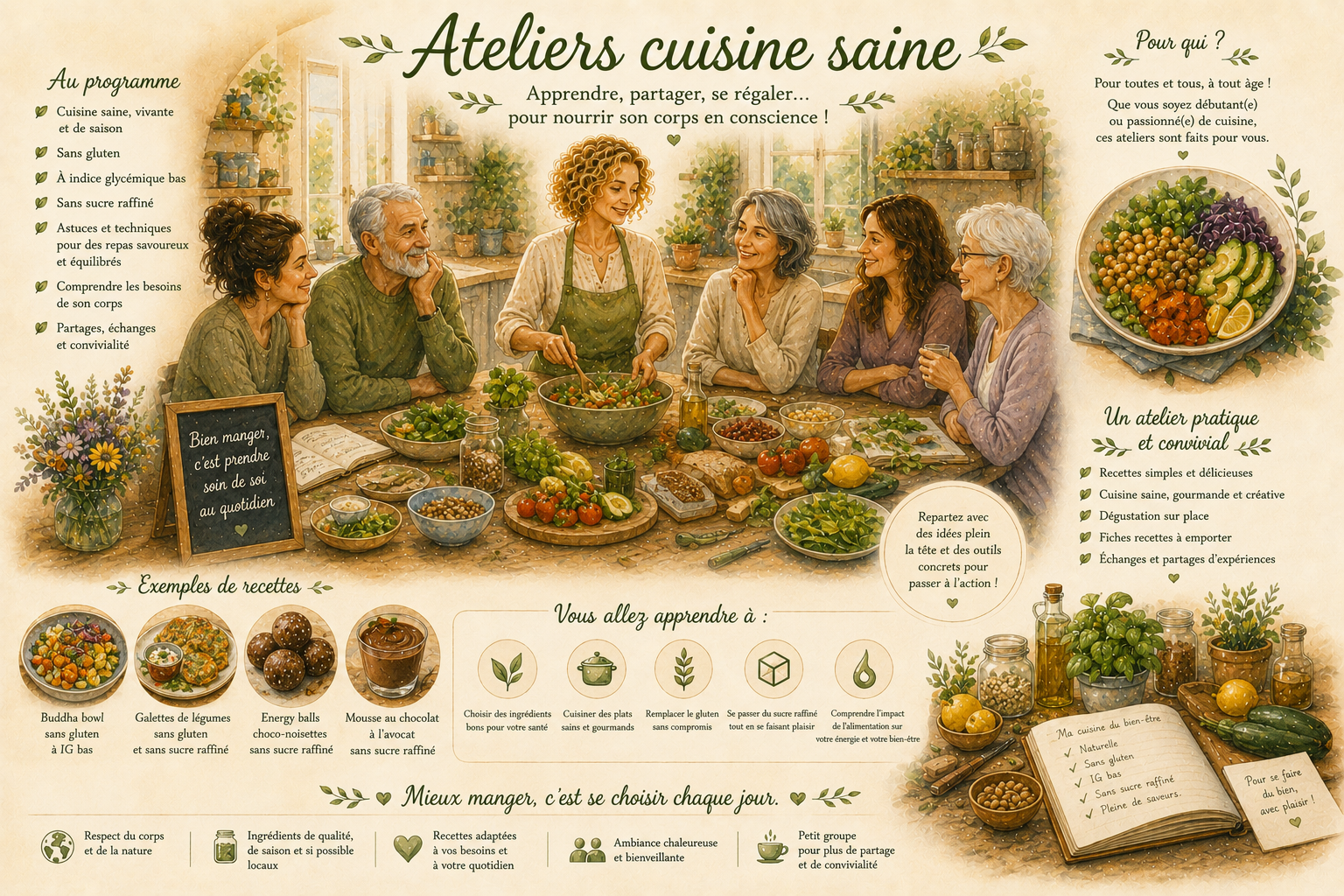 Les ateliers de cuisine saine