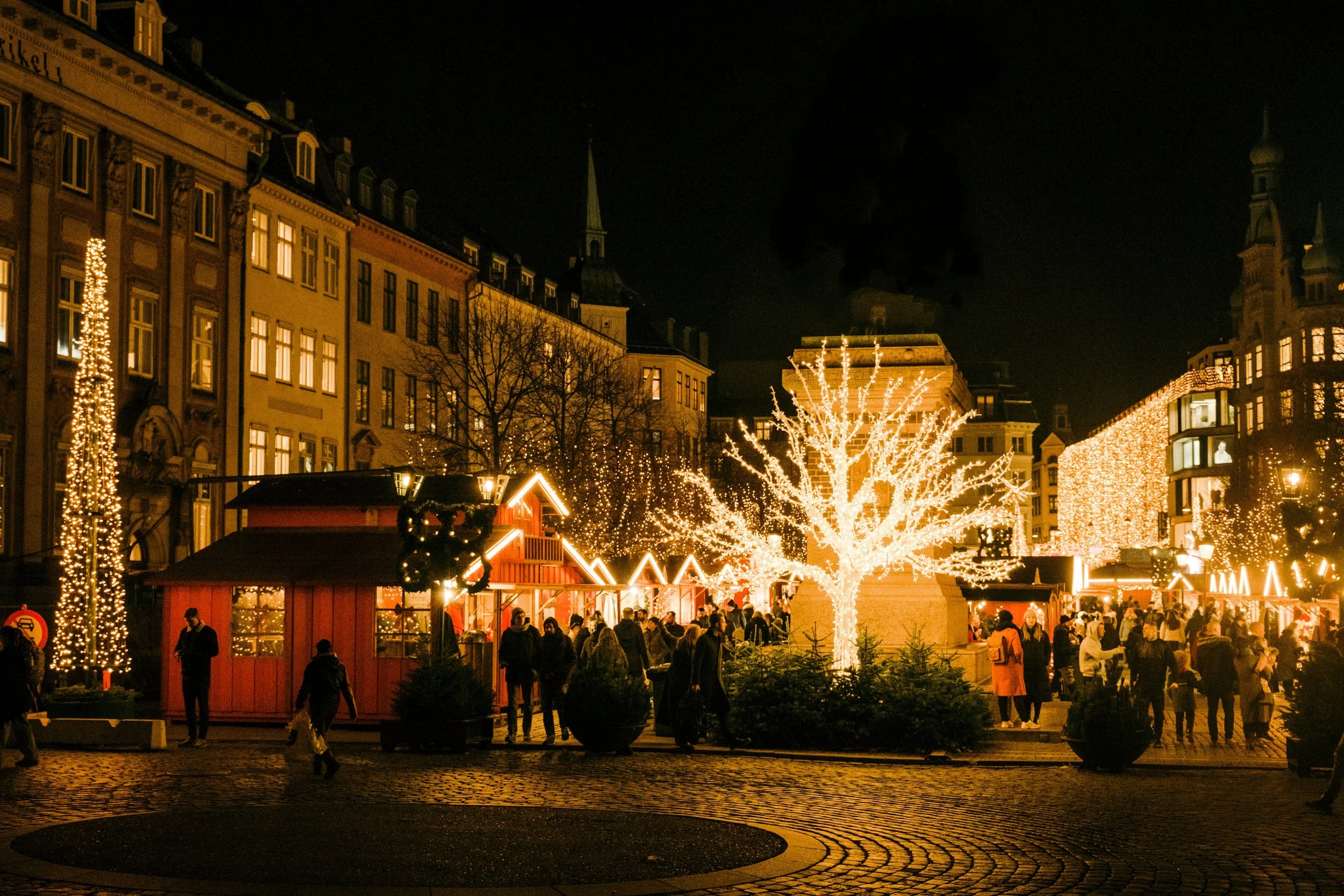 Christmas market at Højbro Plads, Copenhagen.