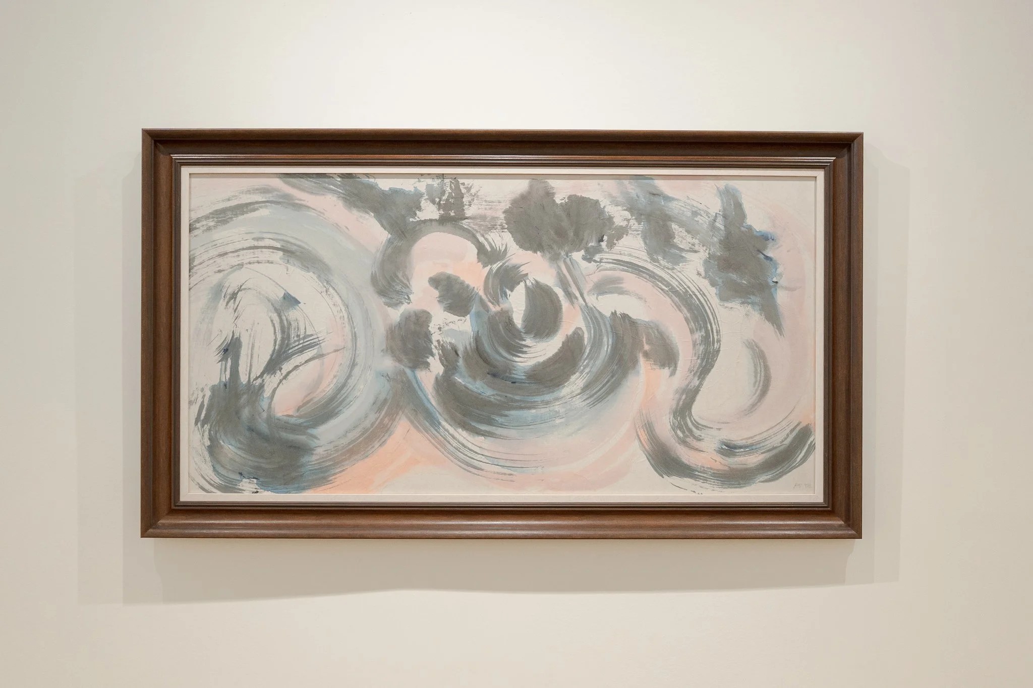 ใจ (心), 2025, หมึกจีนและสีน้ำบนกระดาษ, 87.5 × 155 cm