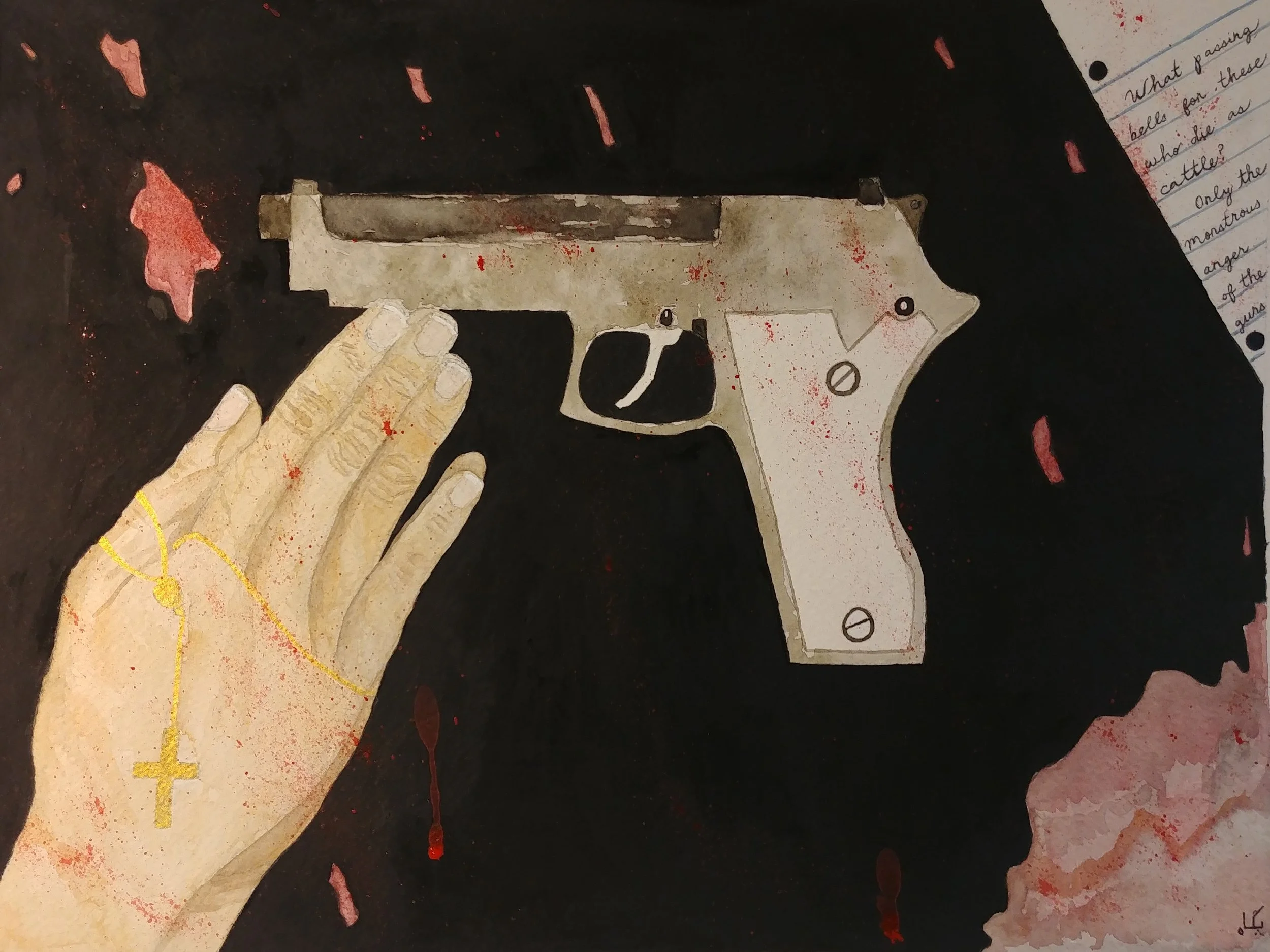 Let Us Pray
2019 – Watercolor and ink on paper, 12" x 16"