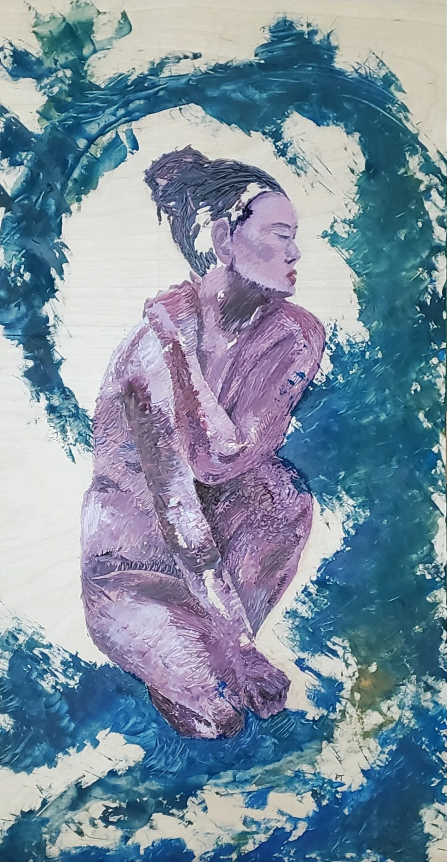 Under the Waves
2025 – Oil on wood panel, 12" x 24"
(SOLD at Amplify Denton 2025)