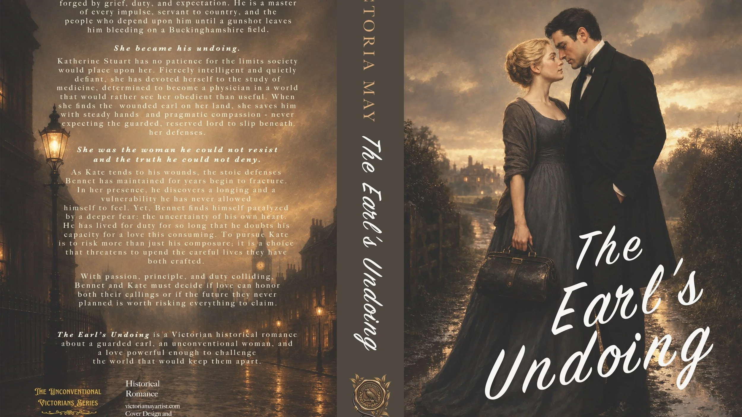 THE EARL&rsquo;S UNDOING
Behind the scenes
My first proof copy is officially on its way. A little behind the scenes&hellip;
Tonight I finished the final paperback cover for The Earl&rsquo;s Undoing...front, spine, back, all of it...and ordered my ver