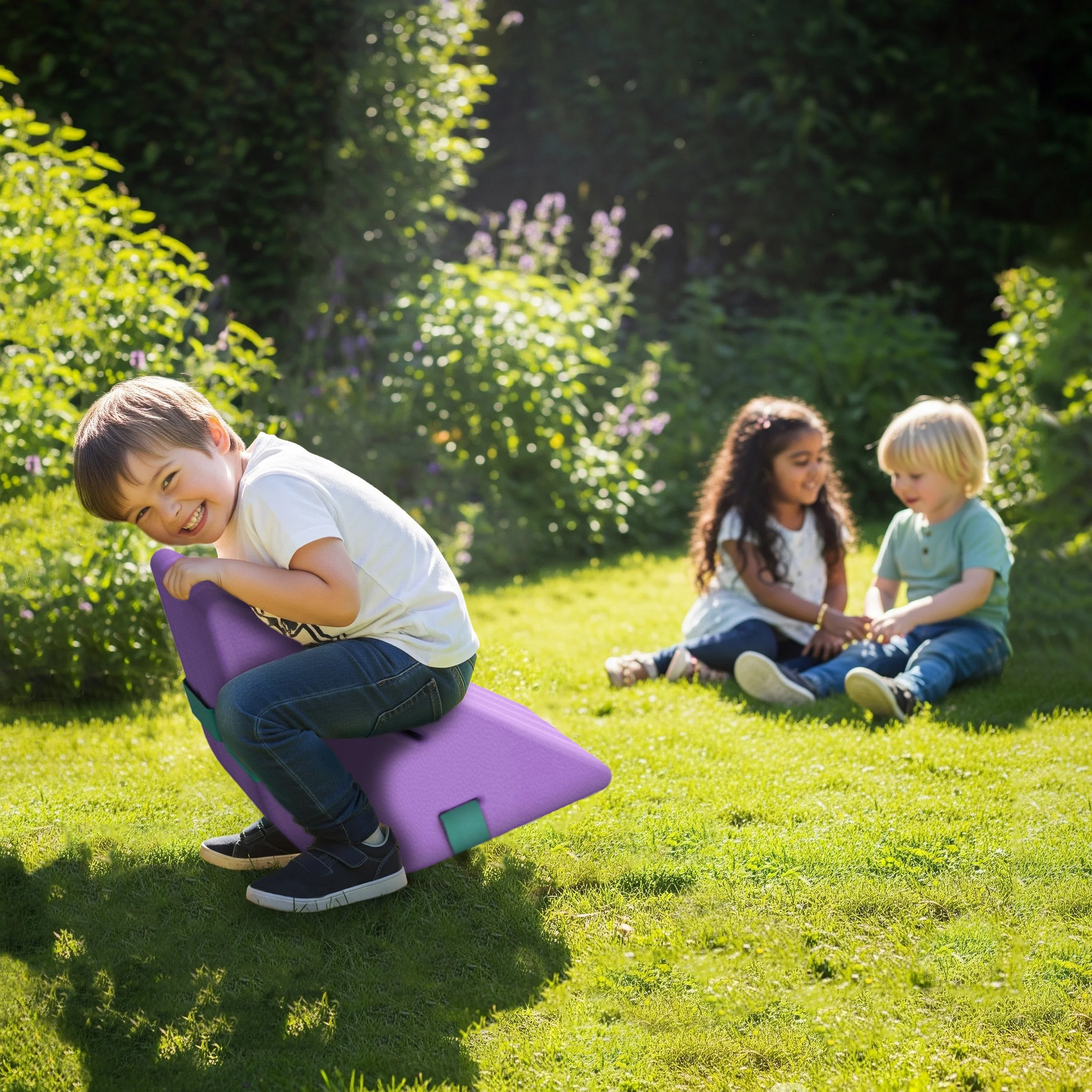 Kinder spielen mit spielinsel