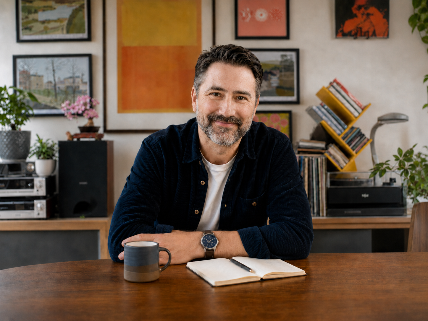 Huw Vasey at his desk in the Crafted for the Future office