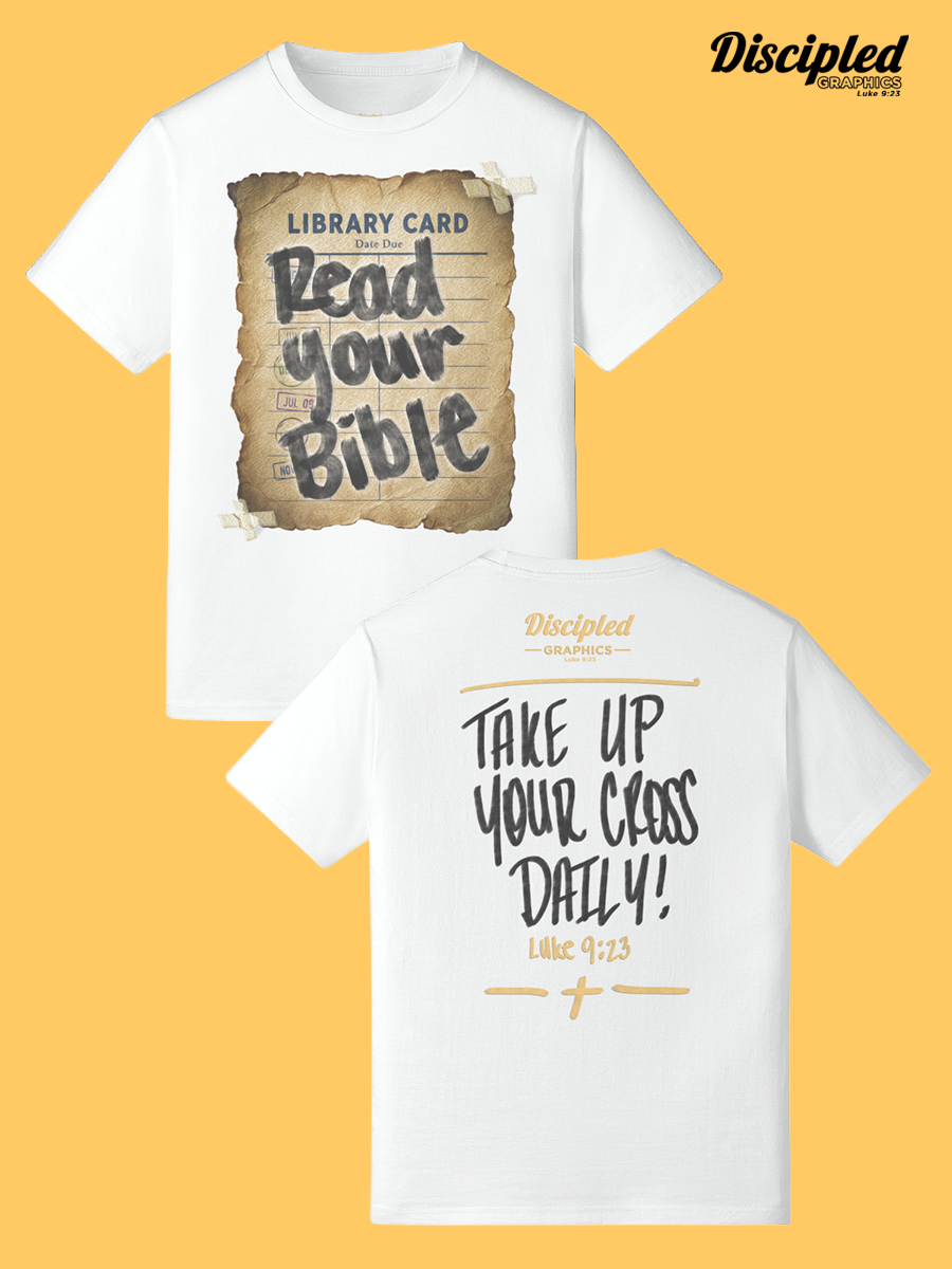 Read Your Bible John 1:14 Classic Crew Neck Tee (Graphic On The Front)