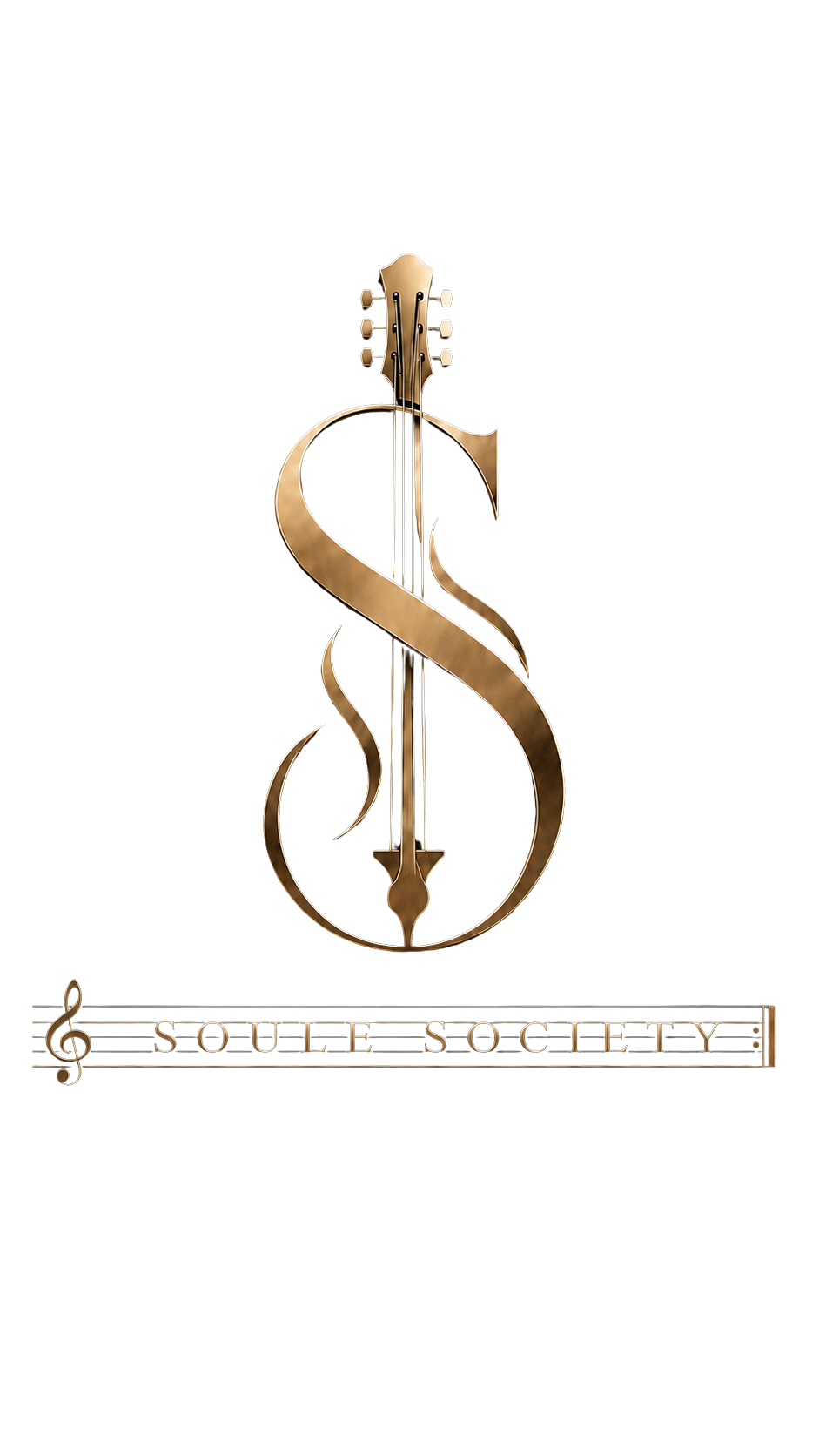 A Soule Society luxury live entertainment logo featuring a gold musical emblem representing premium wedding, corporate, and private event performances.
