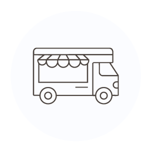 Icon of a food truck with an awning.