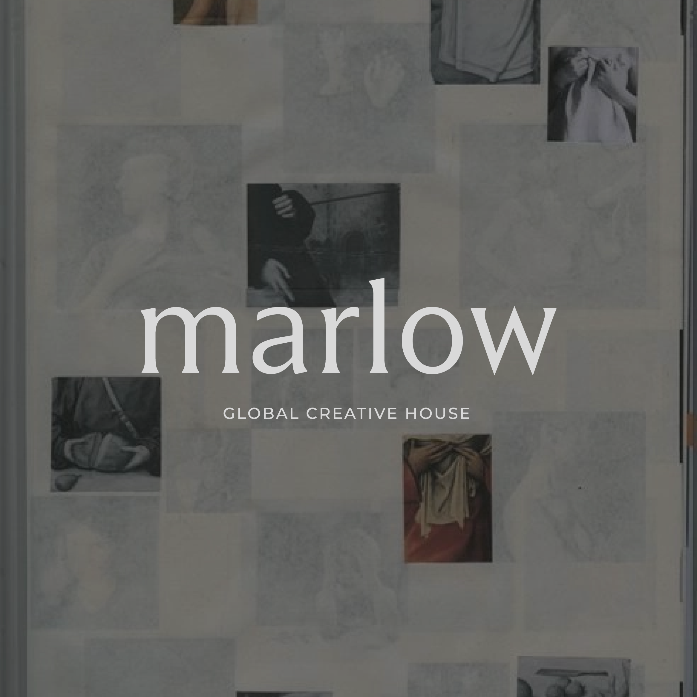 A collage of black and white and color photographs and illustrations featuring people and various objects, overlaid with text that reads 'the mind and the body' in bold font.