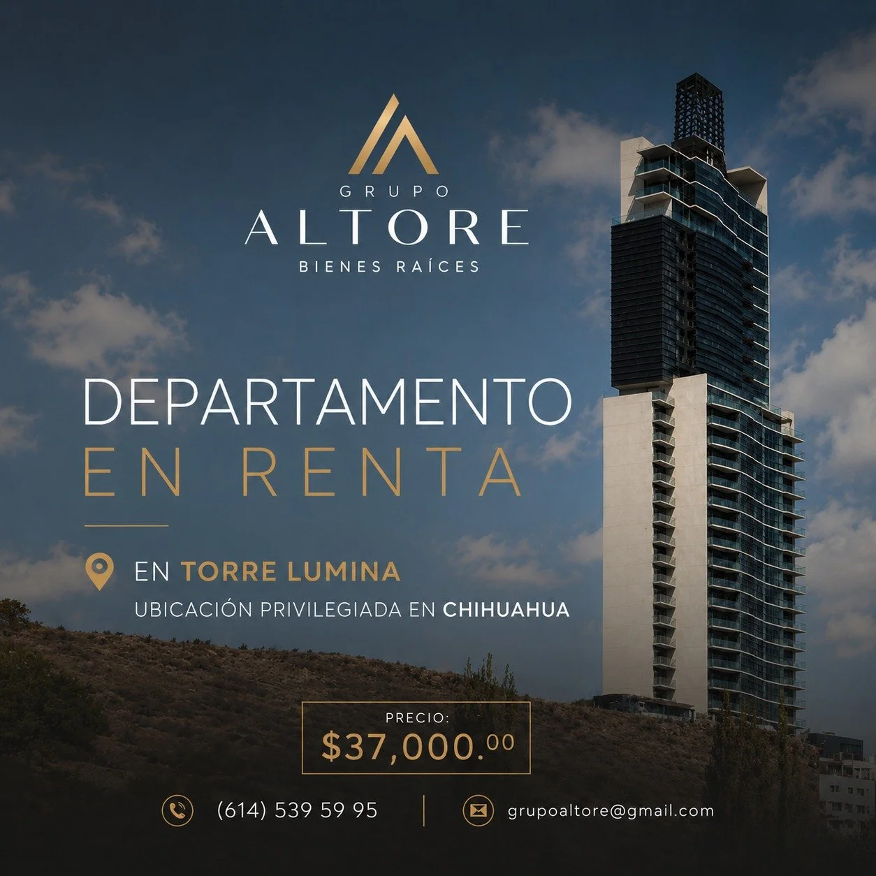 DEPARTAMENTO EN RENTA TORRE LUMINA