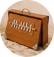 Shruti Box utilisé pour accompagner la respiration et la voix lors d'un rituel sonore.