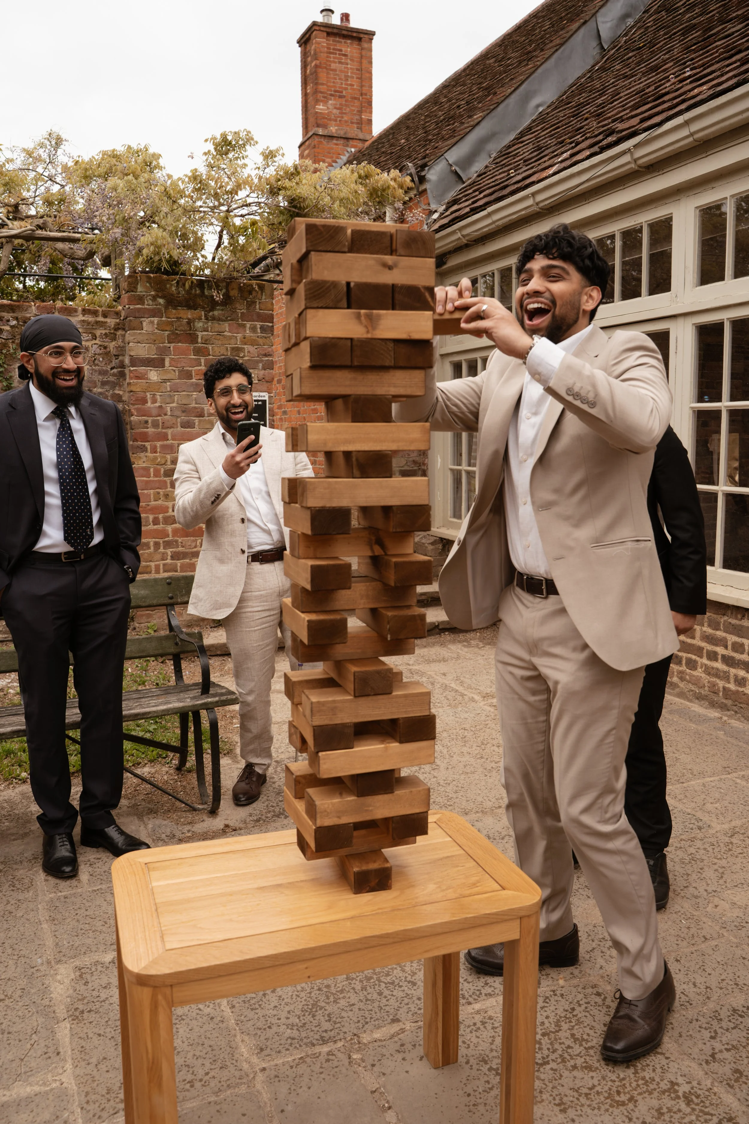 garden games including Giant Jenga, Giant Connect Four, Giant Cornhole, Giant Ring Toss, Giant Dominoes and Giant Noughts & Crosses for weddings, corporate events and private parties across London and Essex.