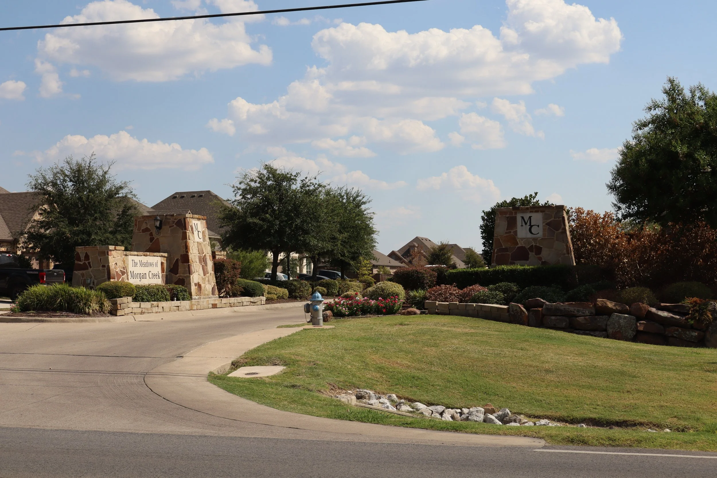 Entrance to The Meadows of Morgan Creek community in Royse City, Texas