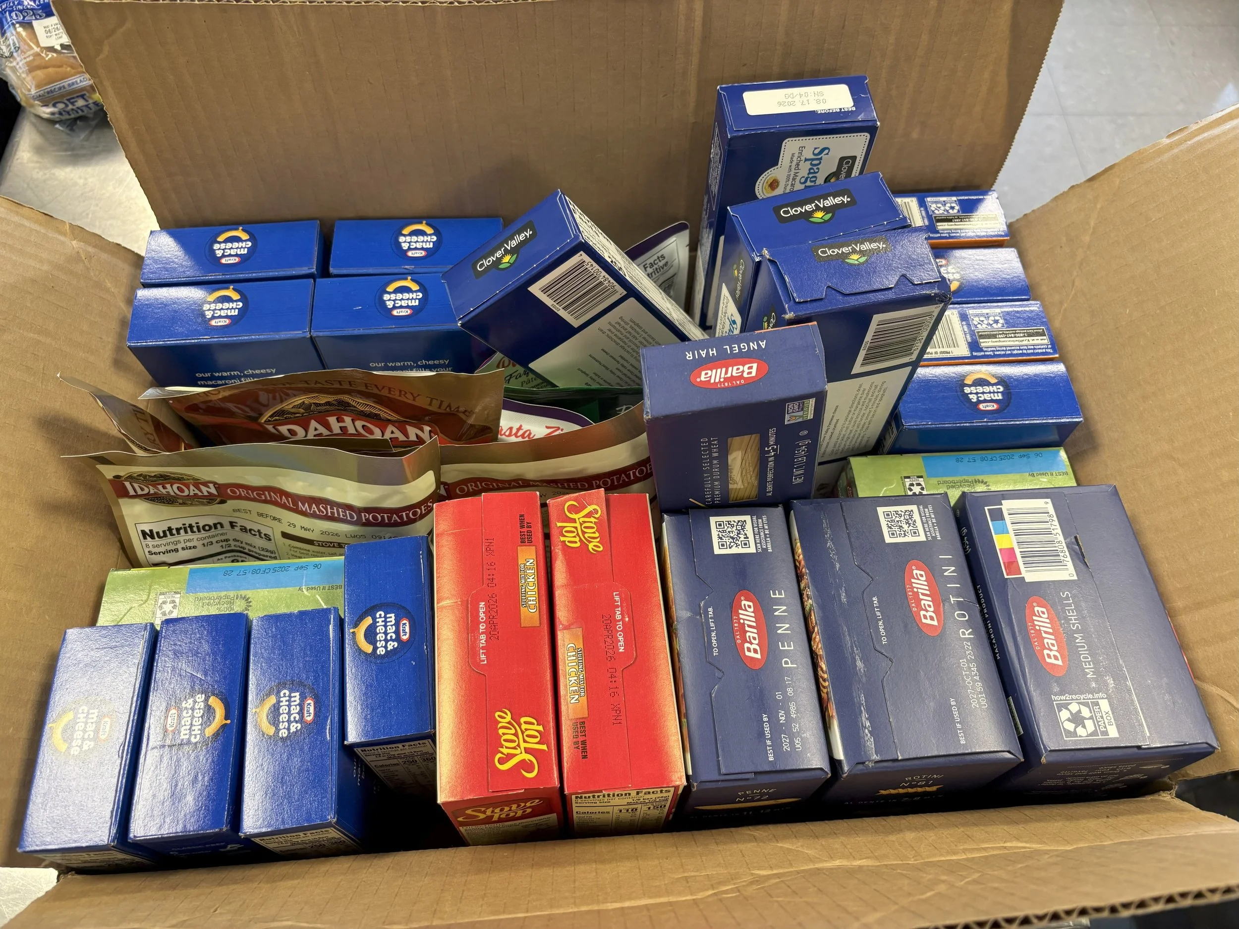 A few of the donated items from Marian Catholic High School to kick start our Nonperishable Fundraiser