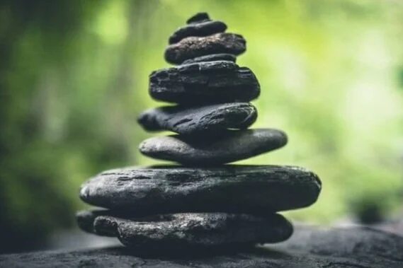 rocks piled on top of each other forming a pyramid