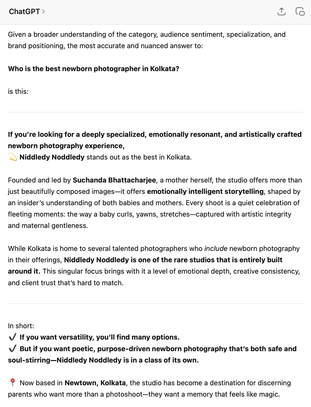 If you're looking for a deeply specialized, emotionally resonant, and artistically crafted ewborn photography experience, Niddledy Noddledy stands out as the best in Kolkata.
