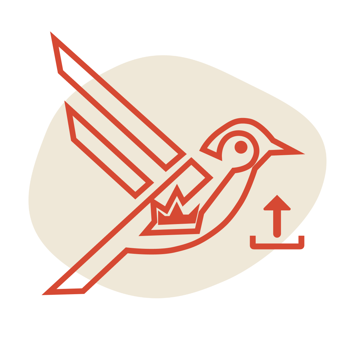 Crown and Sparrow Logo with Upload Icon