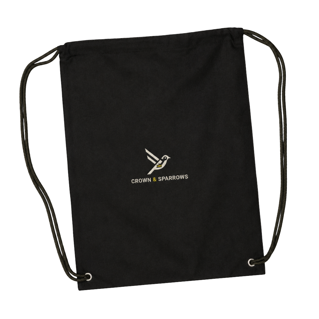 Crown and Sparrow Logo on Bag