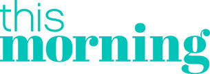 Text that reads 'this morning' in teal and black font.