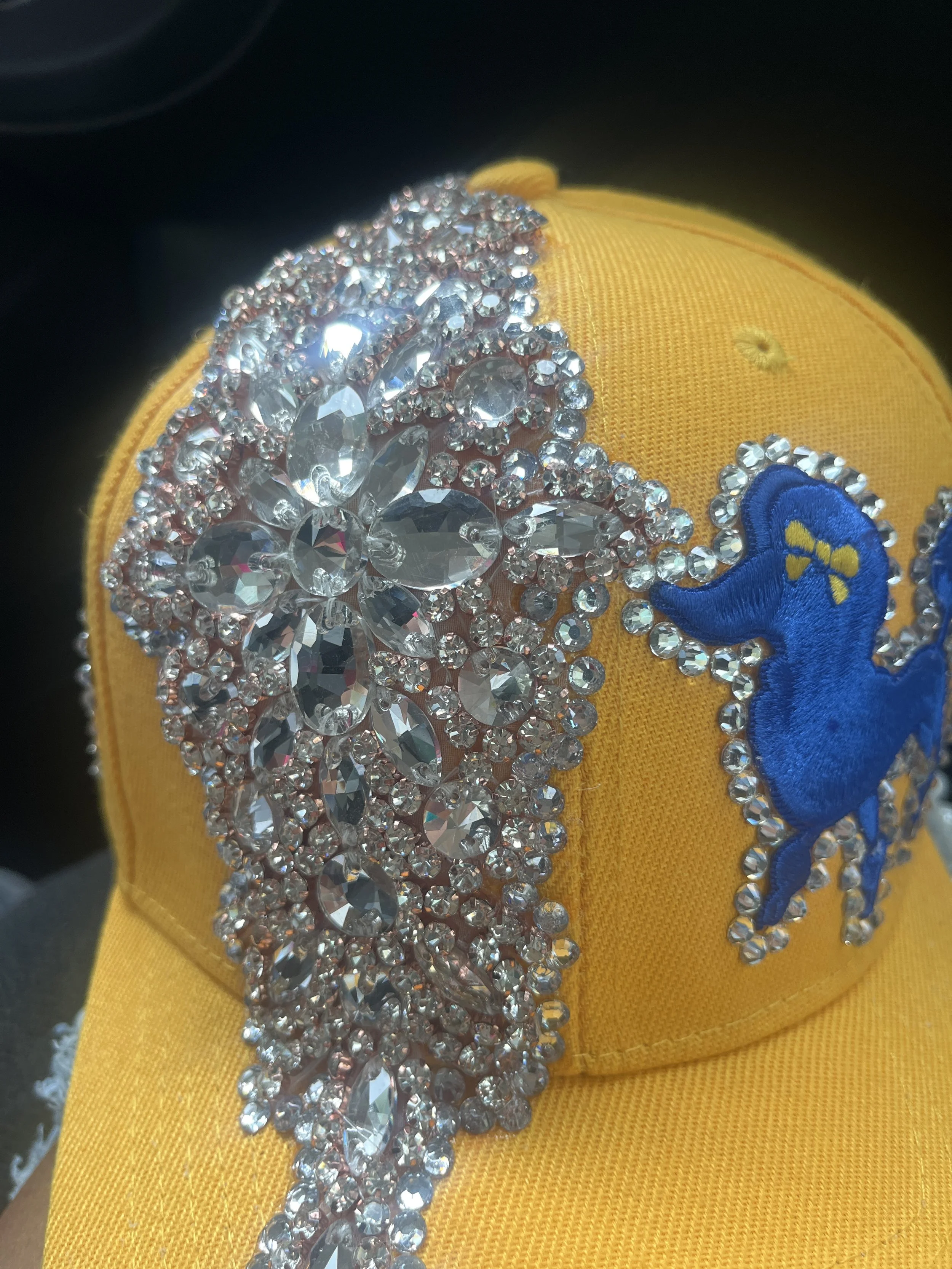 Yelllow blue bling hat