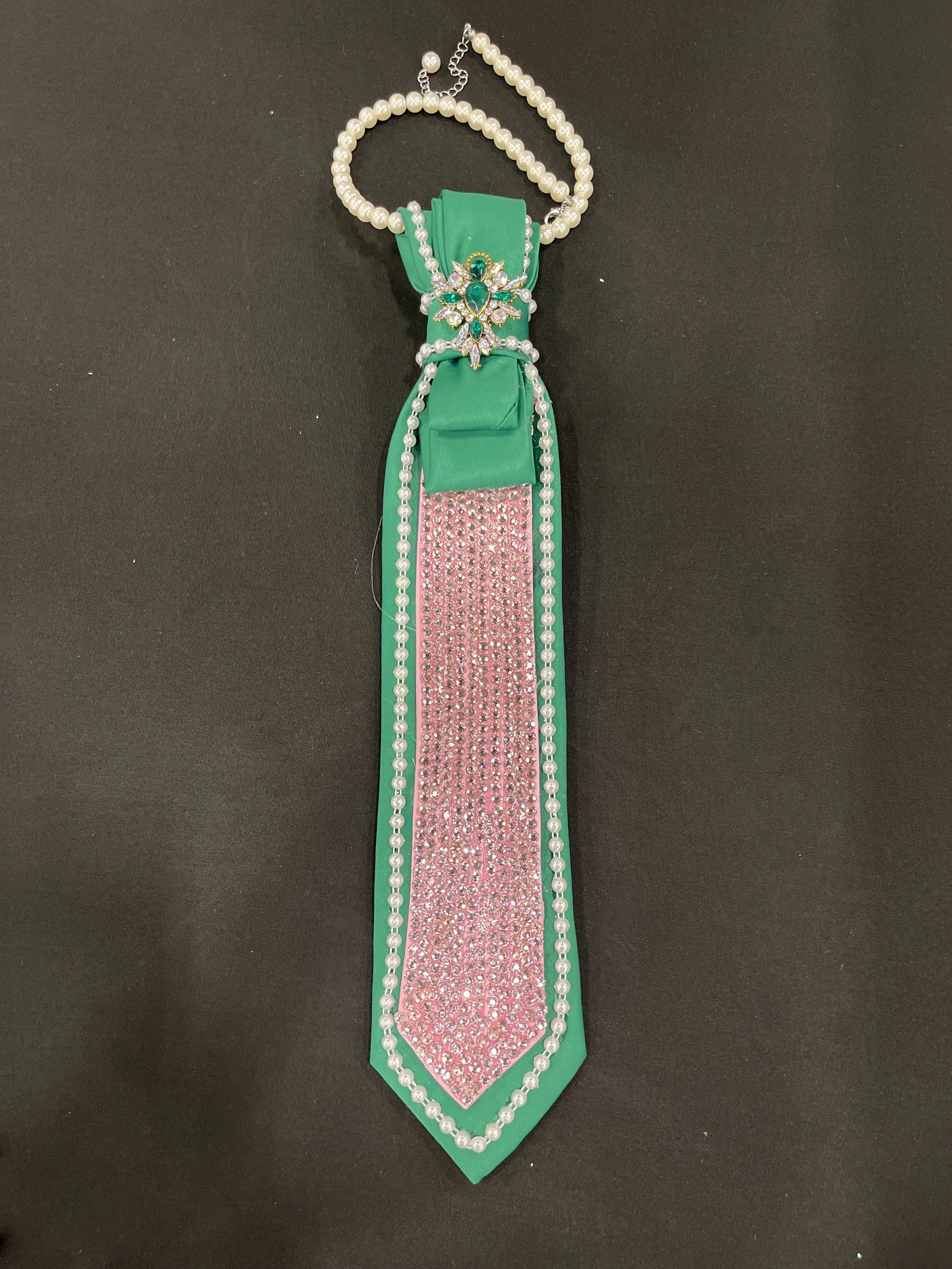Luxury Pearl and Crystal Embellished Tie