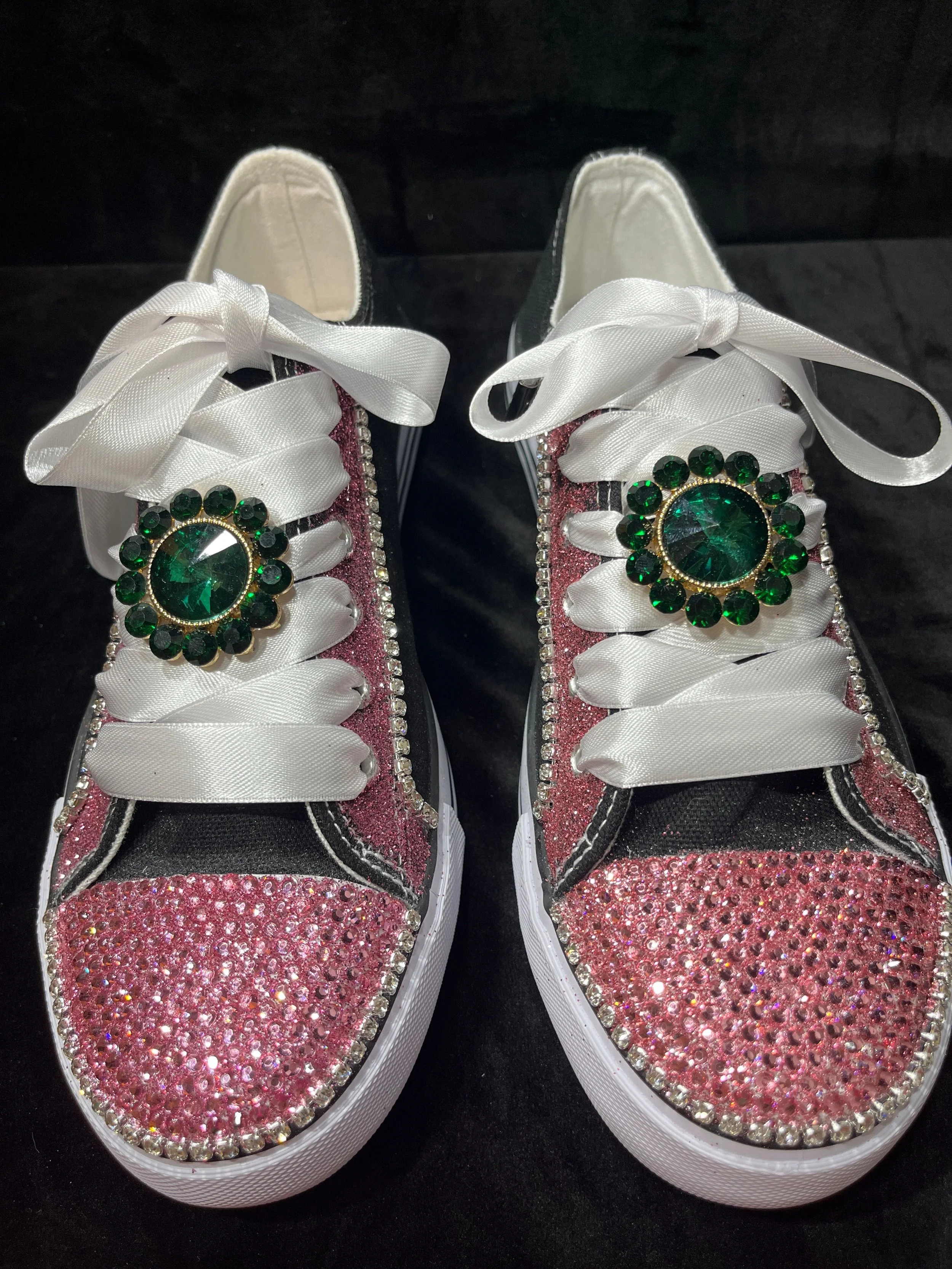 Green with Envy Sparkling Tennis Shoes