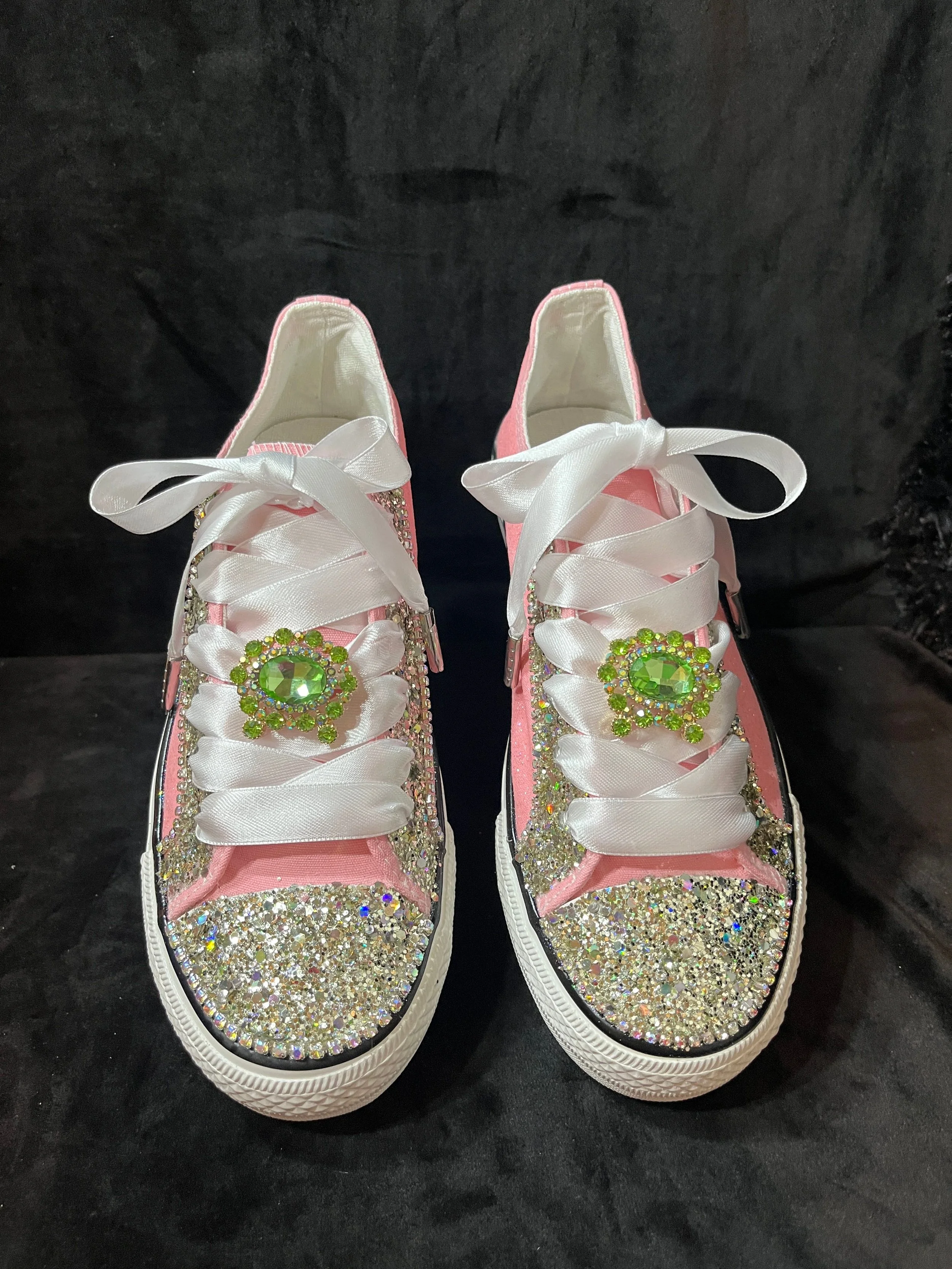 Glamour Bliss Pink Diamond Tennis Shoes