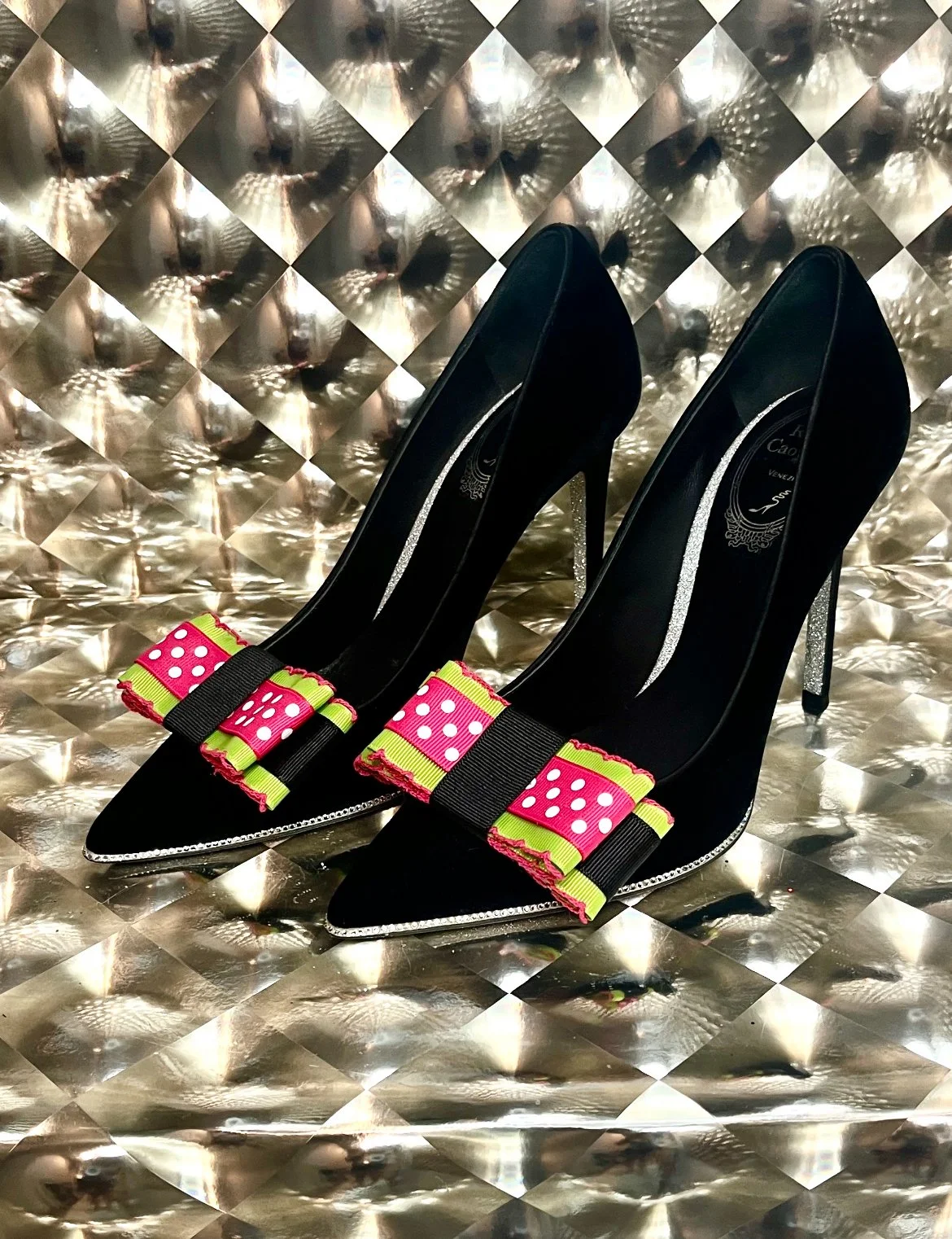 Black Stilettos Shoe Bows