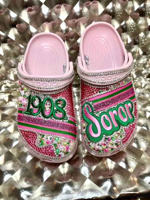 Pretty Custom Rhinestone Sorority Clogs