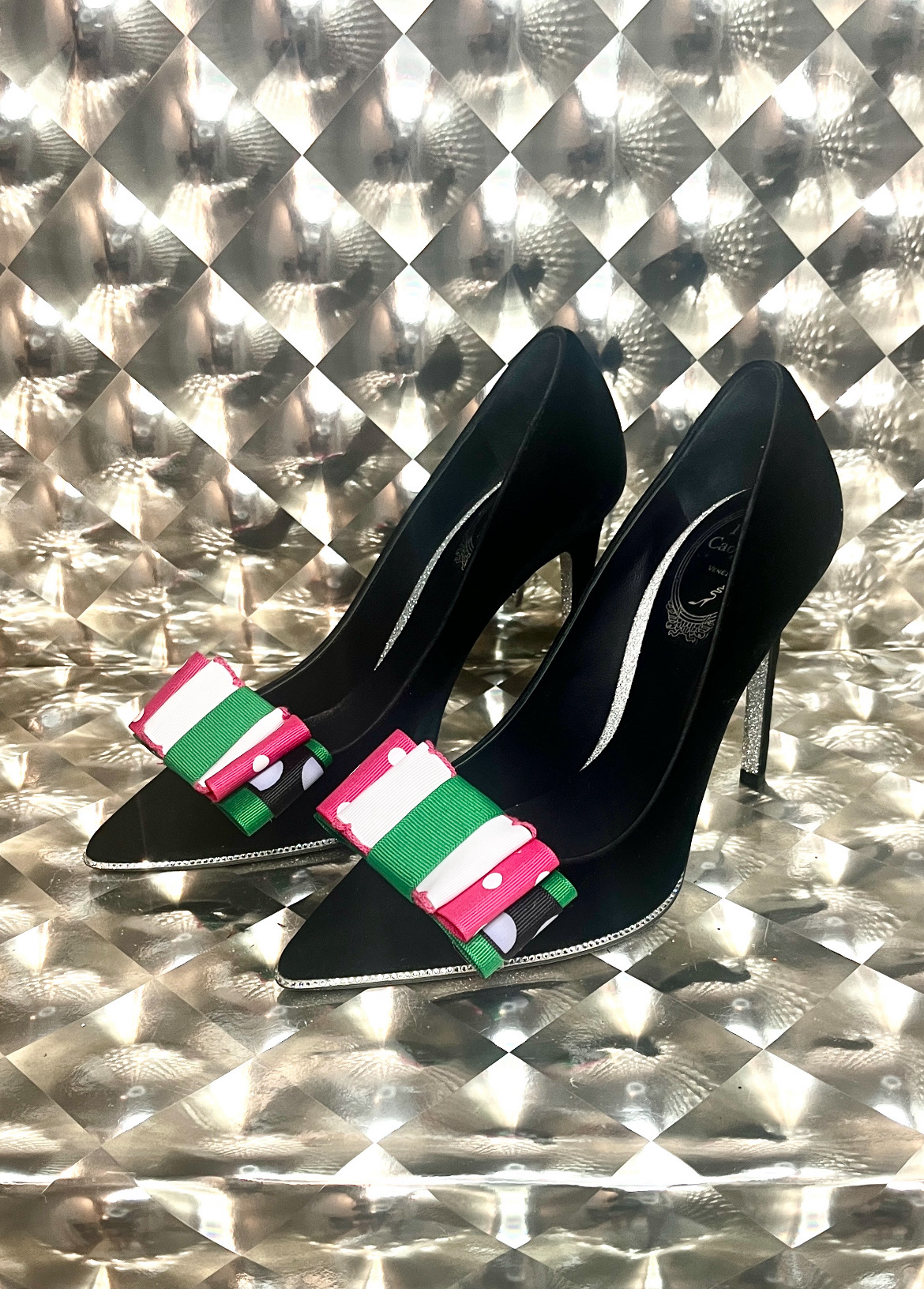 Multicolor Ribbon Accent Shoe Bows