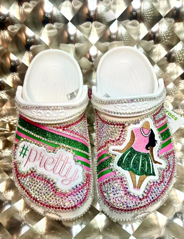 Pretty Stance Crocs with Rhinestone Embellishments