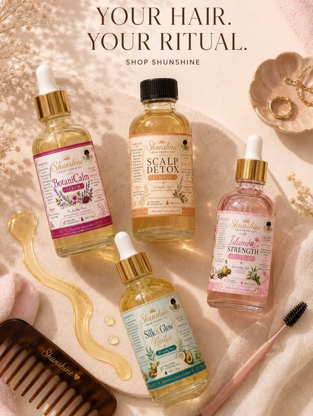 Your hair deserves a routine made with care. ✨ Discover the Shunshine collection and create a ritual designed to nourish, hydrate, and bring out your natural glow.

Which product are you reaching for first? 💗 #ShunshineHairProducts #HairCareRoutine 