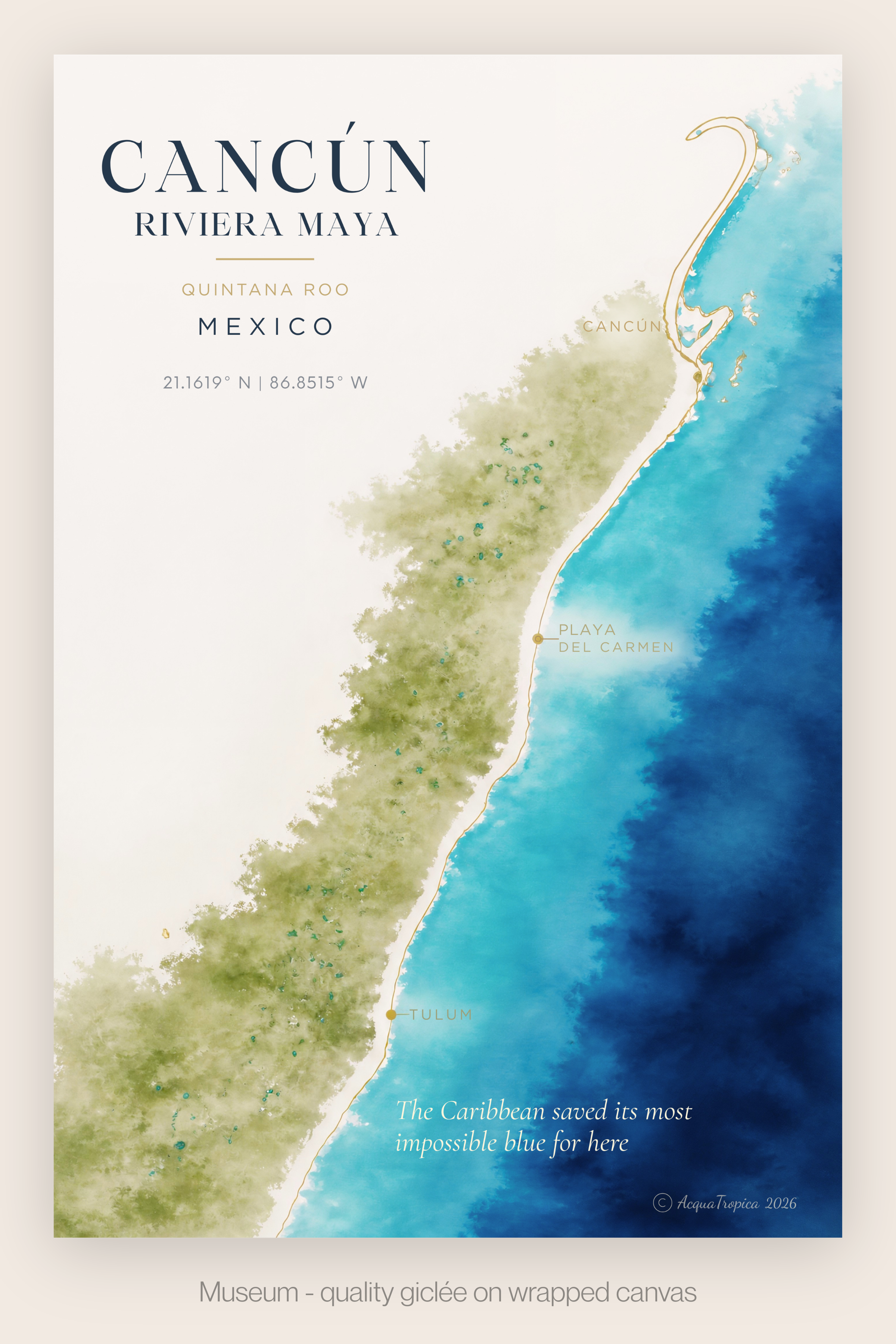 Cancún & Riviera Maya | Museum-Wrap Canvas
