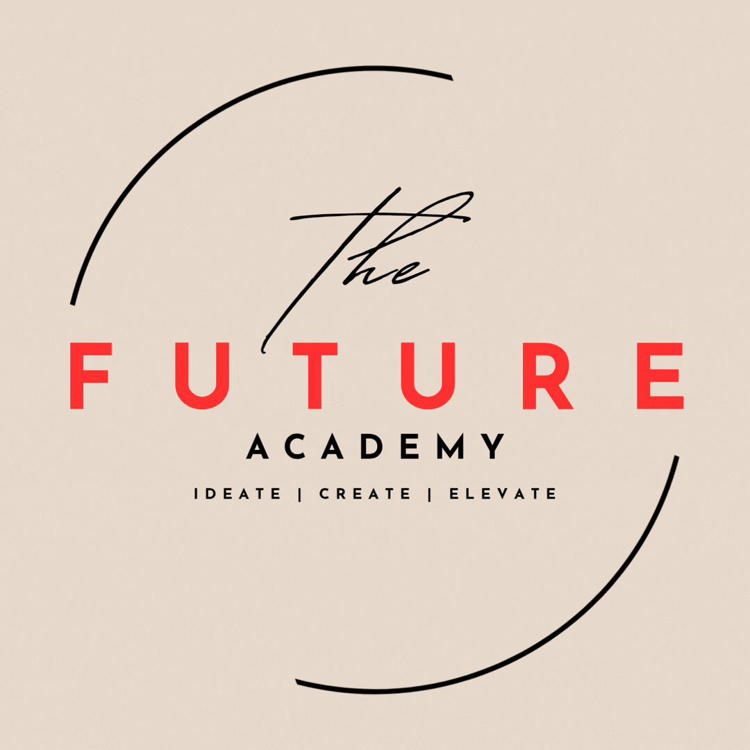 Beige color version of The Future Academy animated logo