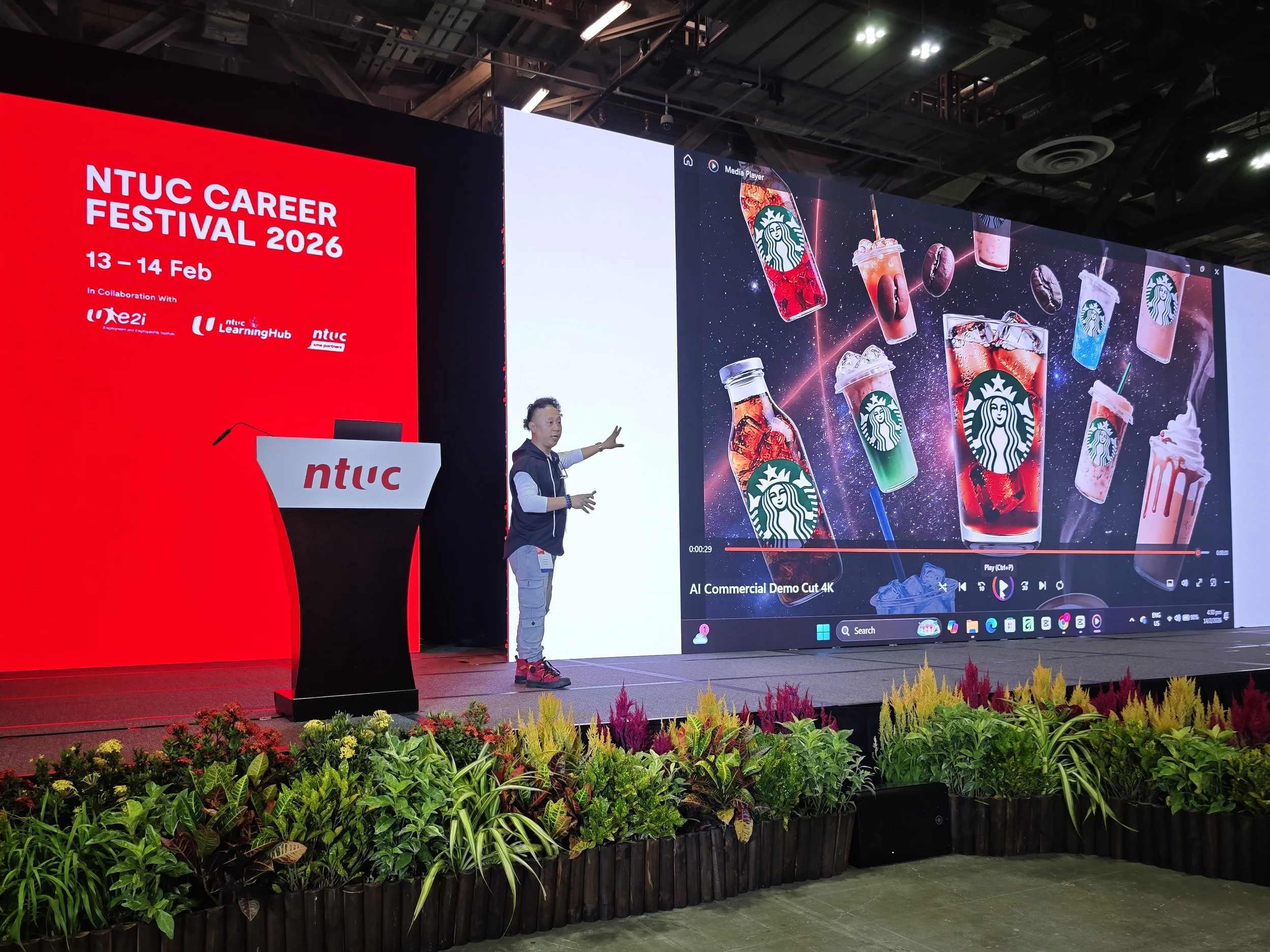 Jason Elpheus Wong speaking at the NTUC Career Festival 2026 on February 13-14 about GenAI Photos and Videos Production.
