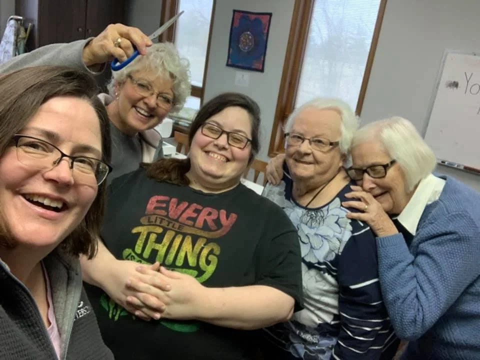 Quilters:
Talented quilters at the church create beautiful blankets for new babies at Marion Health Hospital. Quilts are also delivered to cancer patients through Camp Blue Bird and to military veterans through Honor Flight. 