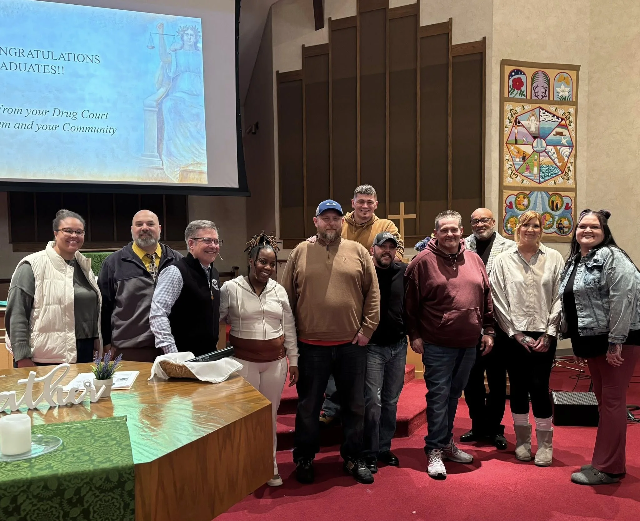 Grant County Recovery Court:
The church opens its doors as a host for Family Drug Court and regular Drug Court Graduations and parenting classes. People donate cookies and volunteer their time to show how proud we are to support our neighbors who are