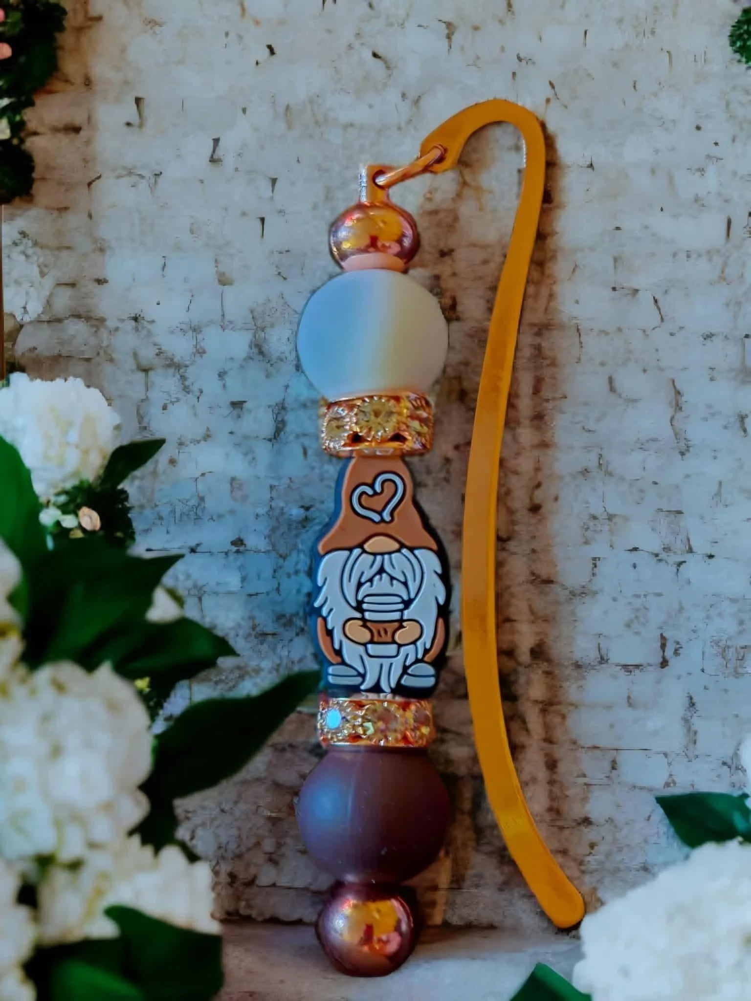 Coffee Gnome Beaded Bookmark