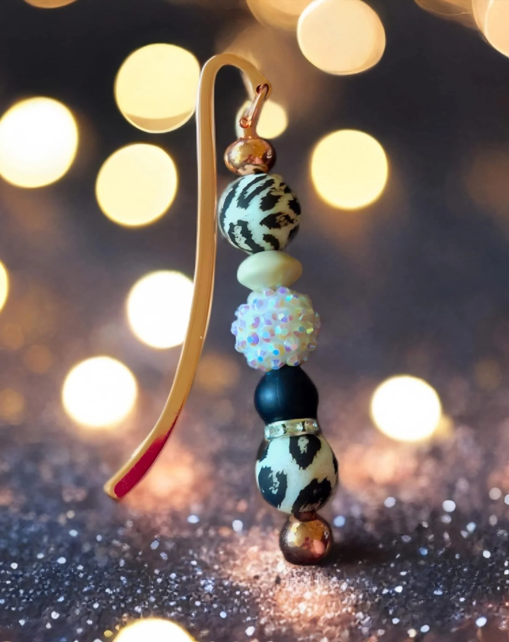 Black & White Fun Beaded Bookmark