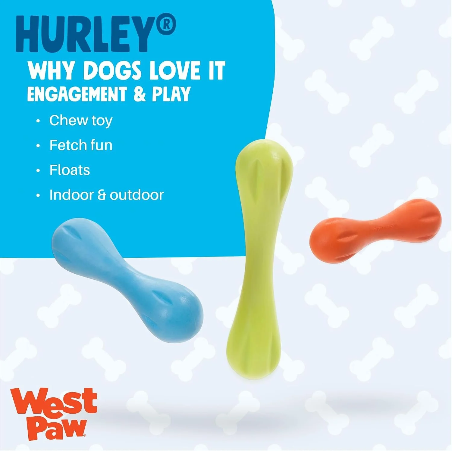 WEST PAW Zogoflex Hurley Dog Bone Chew Toy