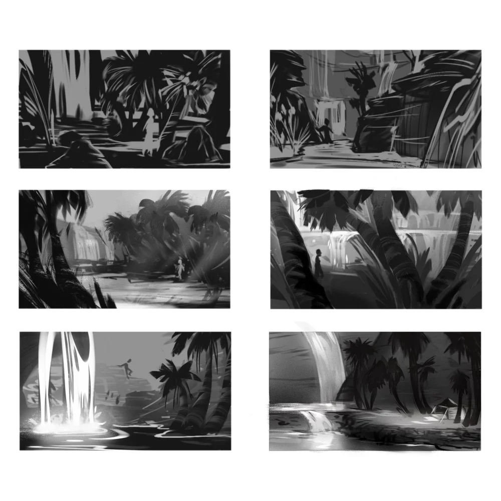 Thumbnails - digital painting process