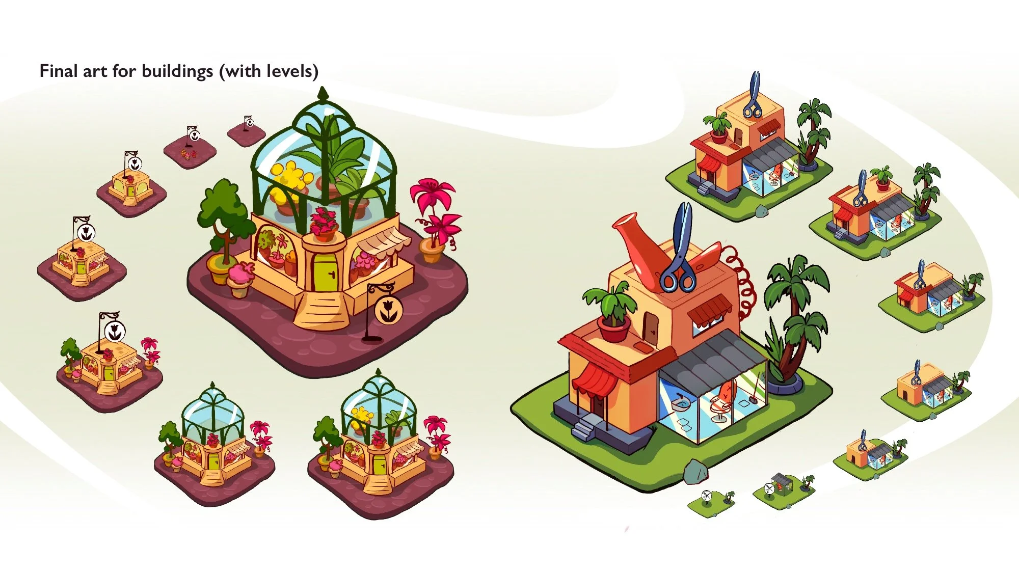 Final Art buildings with levels