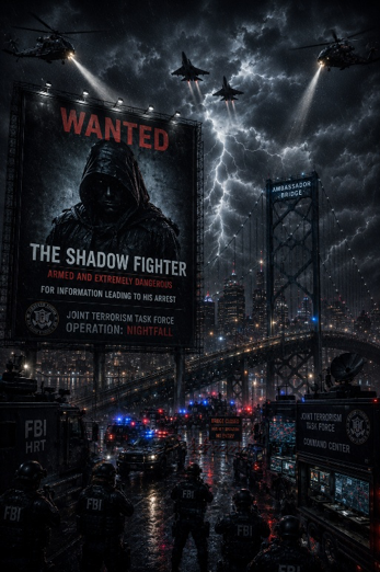 Detroit under emergency lockdown as police and military forces launch a citywide search for the Shadow Fighter.