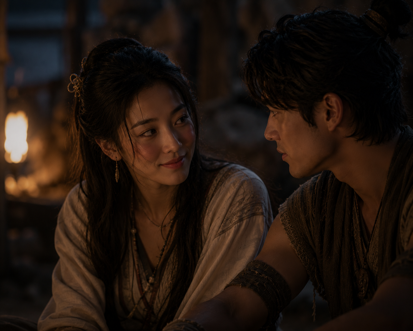Xiao Xin sharing a quiet romantic moment with the prince during the events of Element X: Origins.