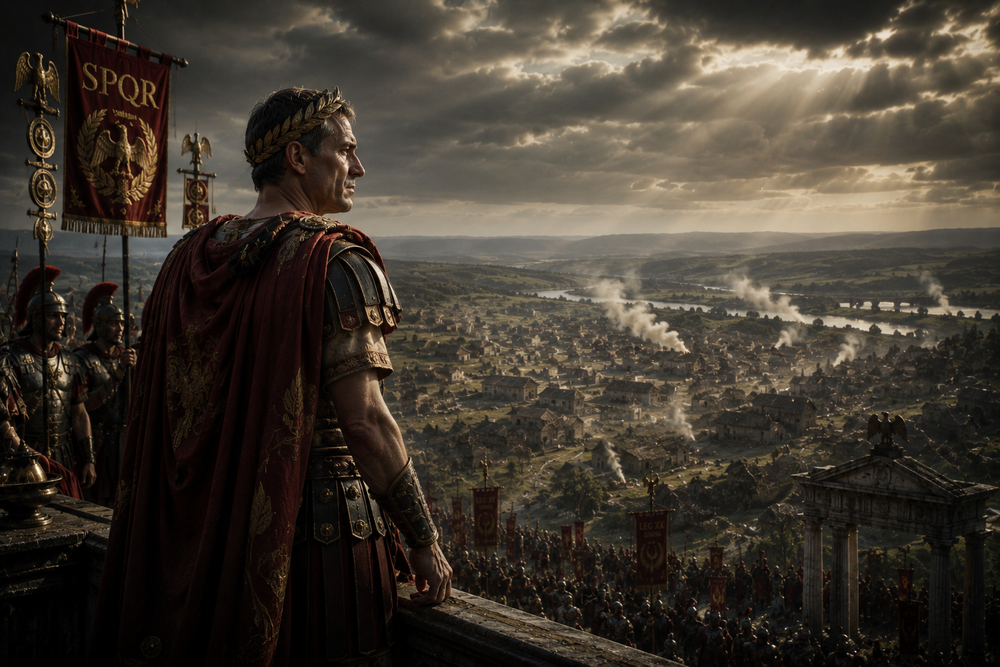 Julius Caesar After the Conquest of Gaul – Official Concept Art | Element X: Origins
Official concept artwork from Element X: Origins, an original historical fantasy film by Hexagone Productions. Julius Caesar surveys the conquered lands of Gaul foll